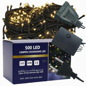 Lampki choinkowe 500 LED 39m biały ciepły zewnętrzne wewnętrzne